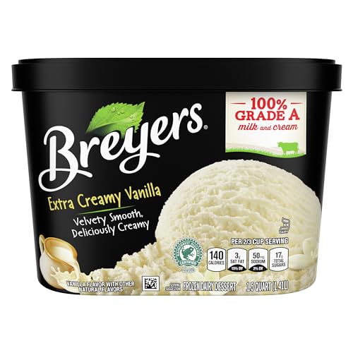 Breyers Frozen Dairy Dessert For A Delicious Frozen Treat Extra Creamy Vanilla Made With 100% Grade A Milk & Cream 48 Oz thumb #1