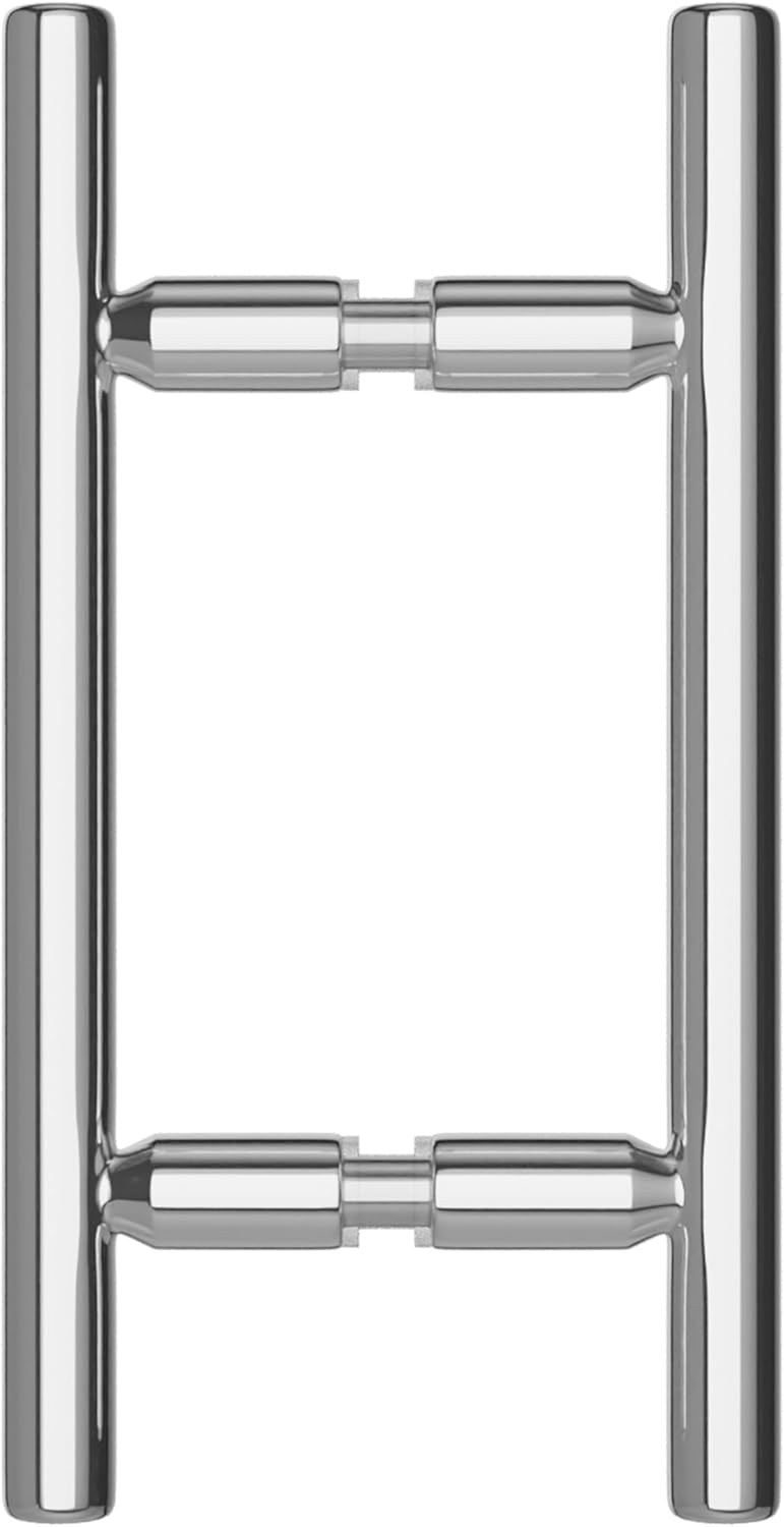 BRIXWELL Ladder Style Back-to-Back Pull Handle, Stainless Steel Material, Oil Rubbed Bronze Finish, 10" Length, 6" Mounting Center, 3/4" Diameter, Glass Mount for 5/16" to 1/2" Thickness