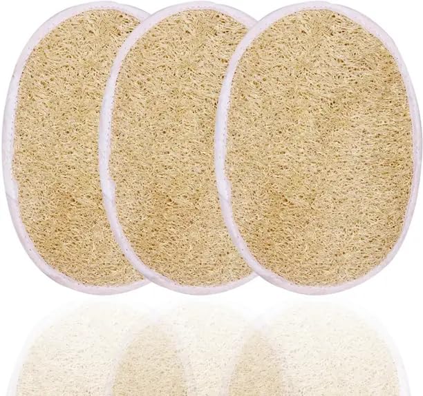 Oval-Shaped Natural Loofah for Bathing – Pack of 3 Eco-Friendly & 100% Biodegradable | Exfoliating Bath Scrubber with Handle | Gentle on Skin for a Soft, Healthy Glow-image-49
