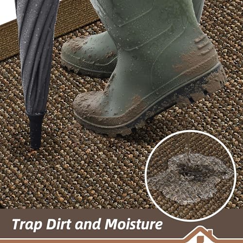 BEQHAUSE Indoor Door Mat 32" x 48", Dirt Trapper Door Mats Non-Slip, Brown by BEQHAUSE - Image 3