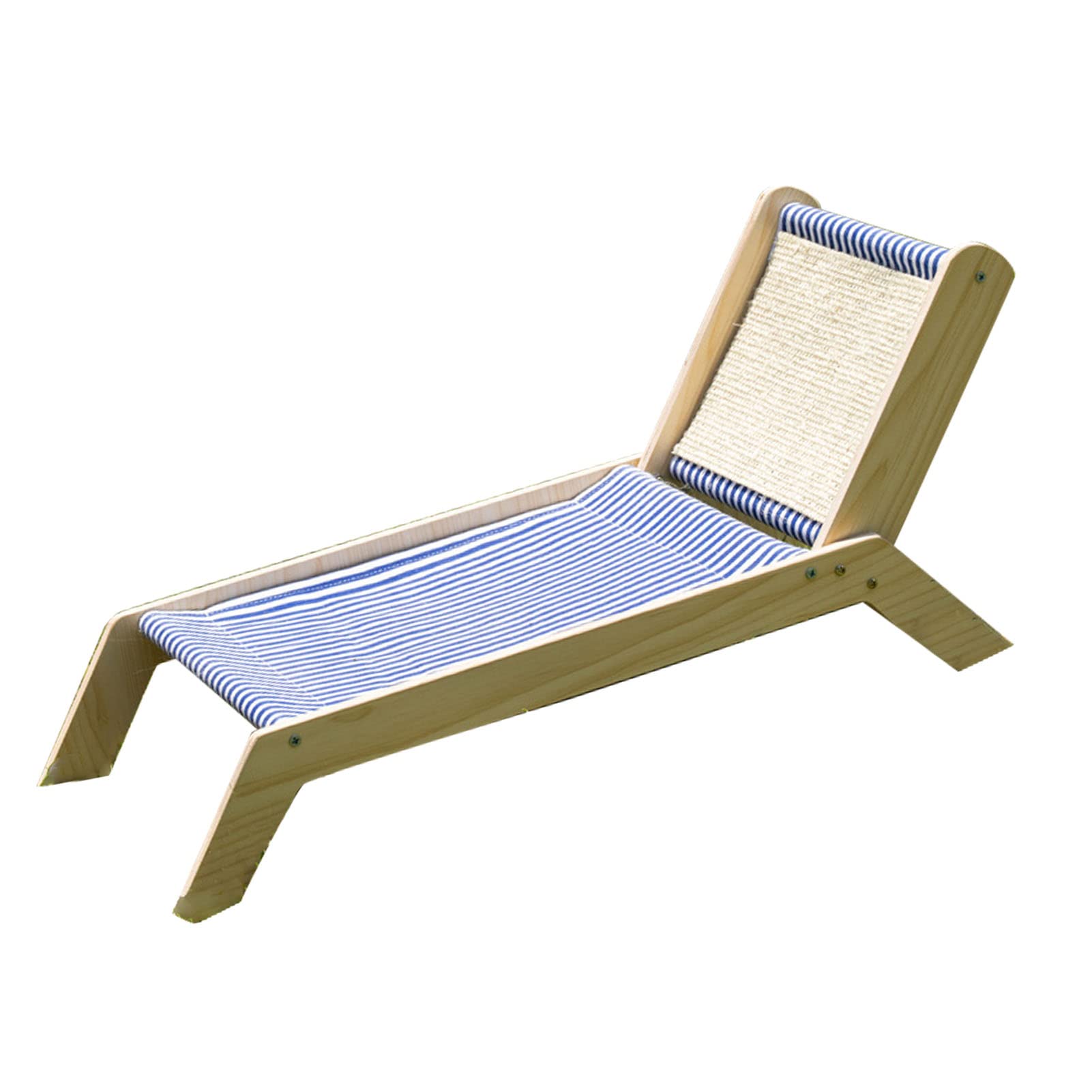 Silla de Playa para Gatitos, Cama de Playa Elevada para Gatos, Gran Capacidad de Carga con Rascador de Sisal para un Verano Cómodo en Interiores y Exteriores (Silla de Playa)