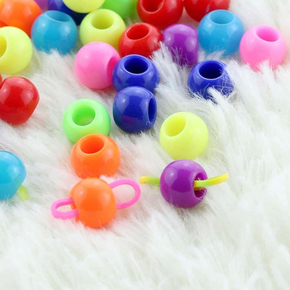 ofoen 1200 Pcs Pony Beads, Acrylic Plastic Colorful Craft Beads for DIY Party, Multicolored,Mixed Color,Purple, 6x8mm - Image 5