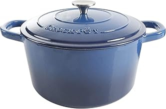 Crock-Pot Artisan 7-Quart Round Enameled Cast Iron Dutch Oven – Sapphire...