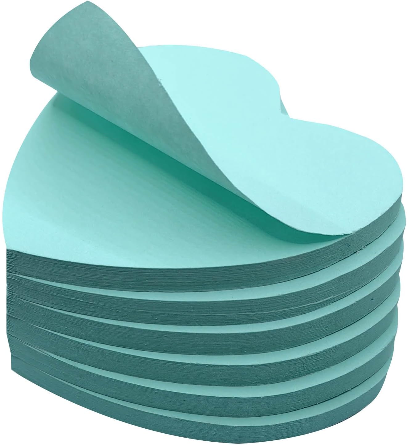 Paper Heart Shape Sticky Notes for Annotating Remarks,2.8in Self-Stick Tabs Blank Index Sticker Funny Memo Pad Page Flag for Organizer,Office,Valentines Day,Teacher (6, Light Blue)
