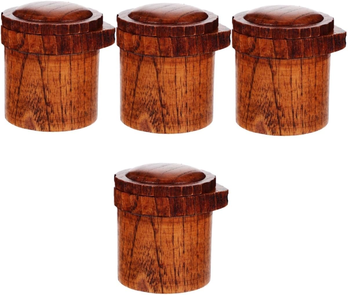 Cabilock 4pcs Vinegar Dispenser and Sauce Pot Small Retro Jujube Seasoning Container Lid for Kitchen Condiments and Food Storage