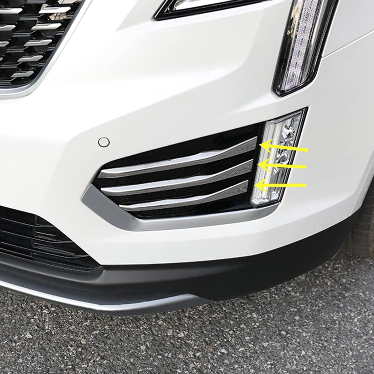 New Chrome Fog Light Moulding Side Air Vent Cover Trims Fit for Cadillac XT5 2017 2018 2019 2020 2021 2022 2023 2024 2025