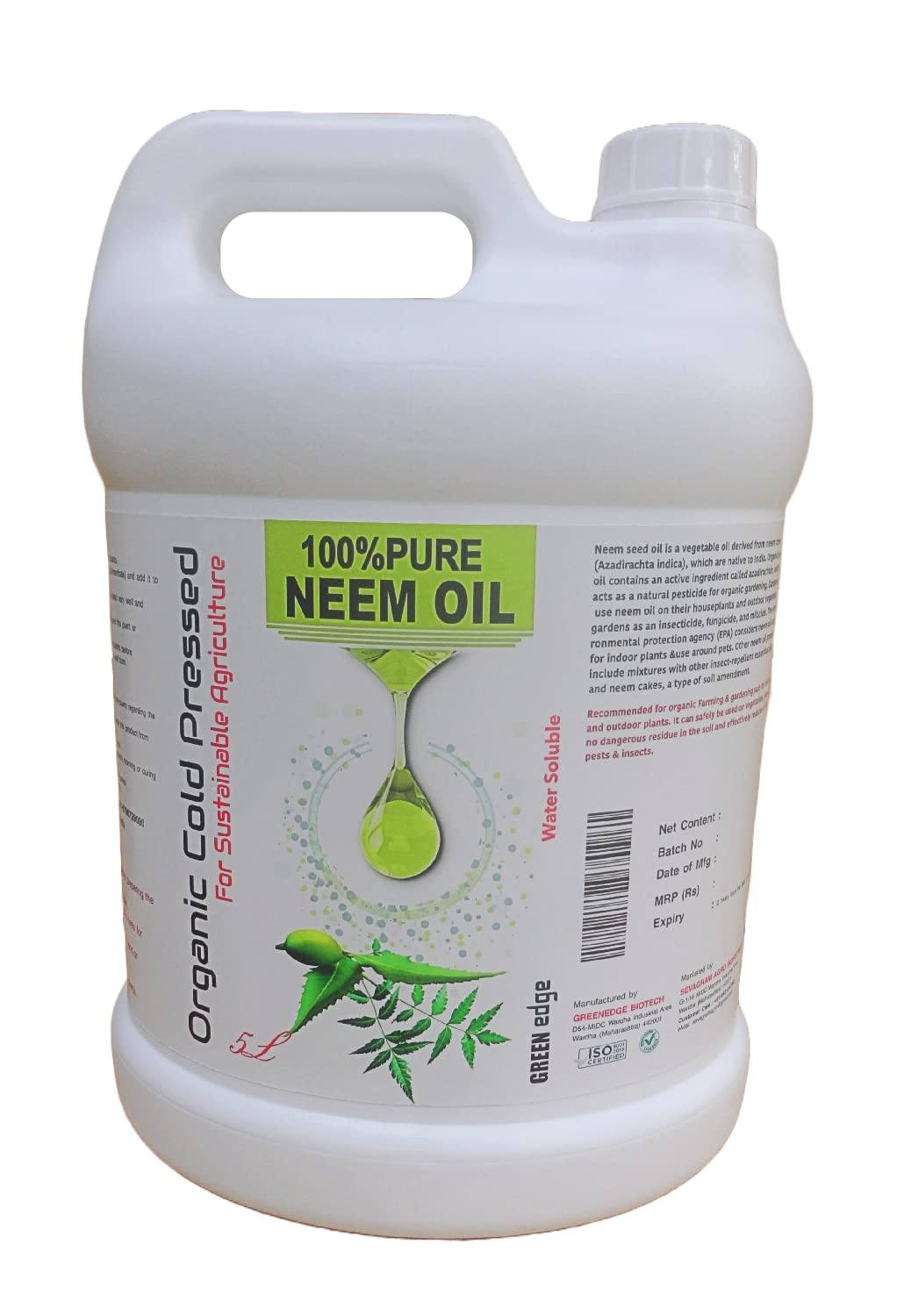 Greenedge Pure Cold Pressed Water-Soluble Neem Oil for Spray on Plants and Garden (Pack of 5Ltr, Brown) (B0BNXPSMQ2) Amazon Price History, Amazon Price Tracker