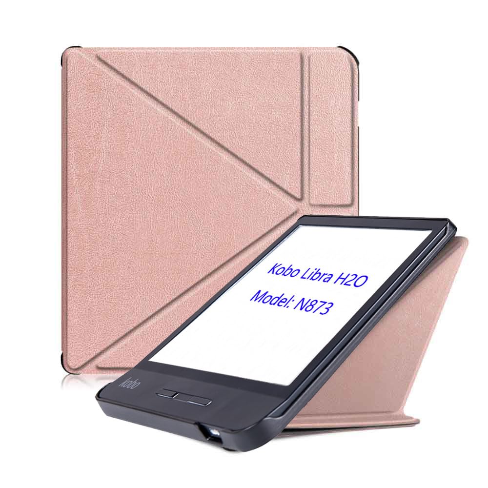 Case for 7-inch Kobo Libra H2O N873 e-reader case with magnetic holder, soft TPU N873 cover, and automatic wake-up function (Dark Green) - 5