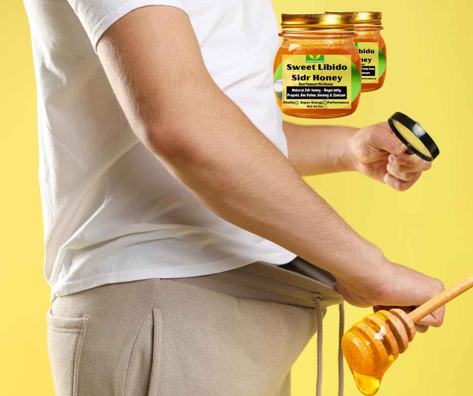 Yemeni Premium Sidr Honey Blend with Propolis, Royal Jelly, Bee Pollen and Ginseng, Raw Unfiltered Multifloral Wellness Superfood