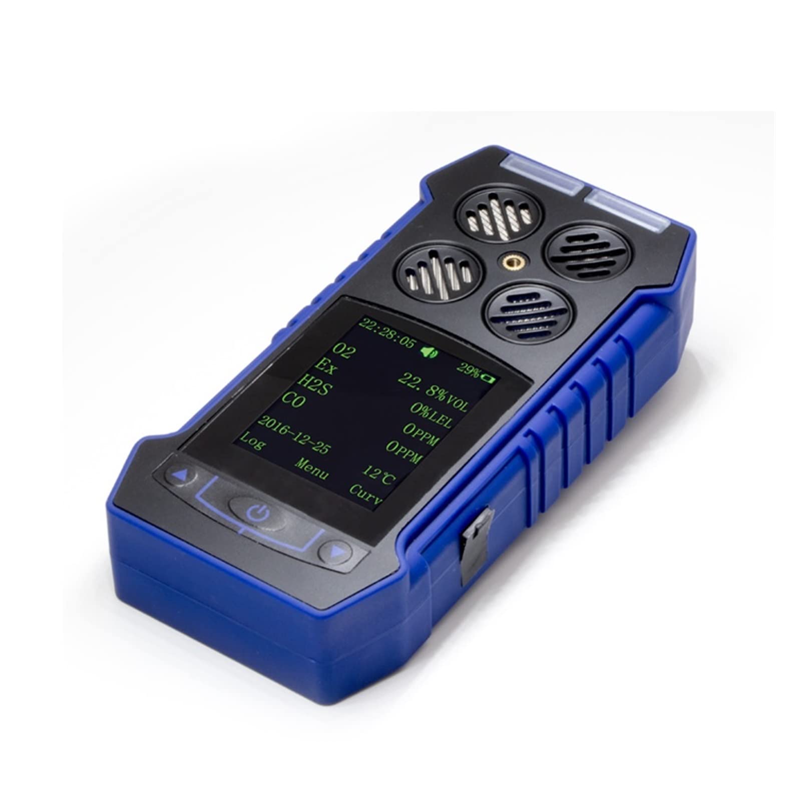 Rilevatore Gas, Rilevatore di Gas Portatile 4 in 1 O2 Ex H2S CO Quattro metodi di Allarme a Tre Prove Connettiti con Il Computer Memorizza Dati Rilevatore di Allarme per Lavoro, Casa