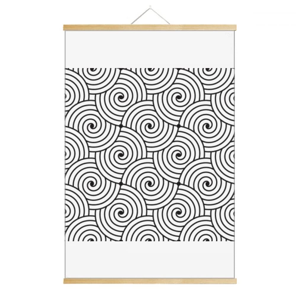 Illusion Lines Repeat Clouds Scroll Hanging Painting Decorative Picture