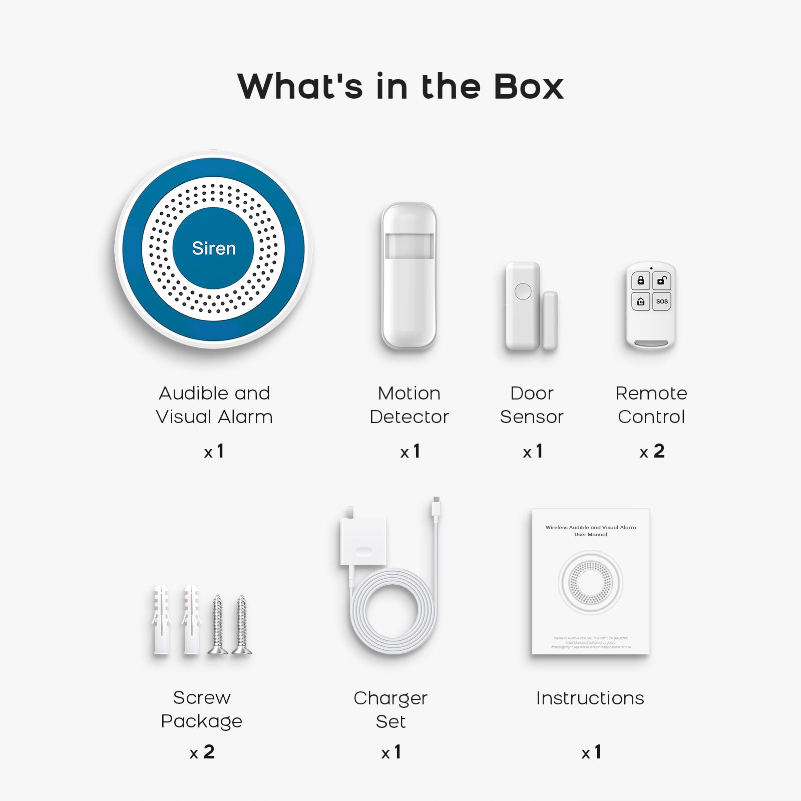 Alarmas para Casa WiFi sin cuotas, Sistema de Seguridad para Hogar, Kit Alarma casa con Sirena 120dB, Sensores Puerta/Ventana, Detectores de Movimiento