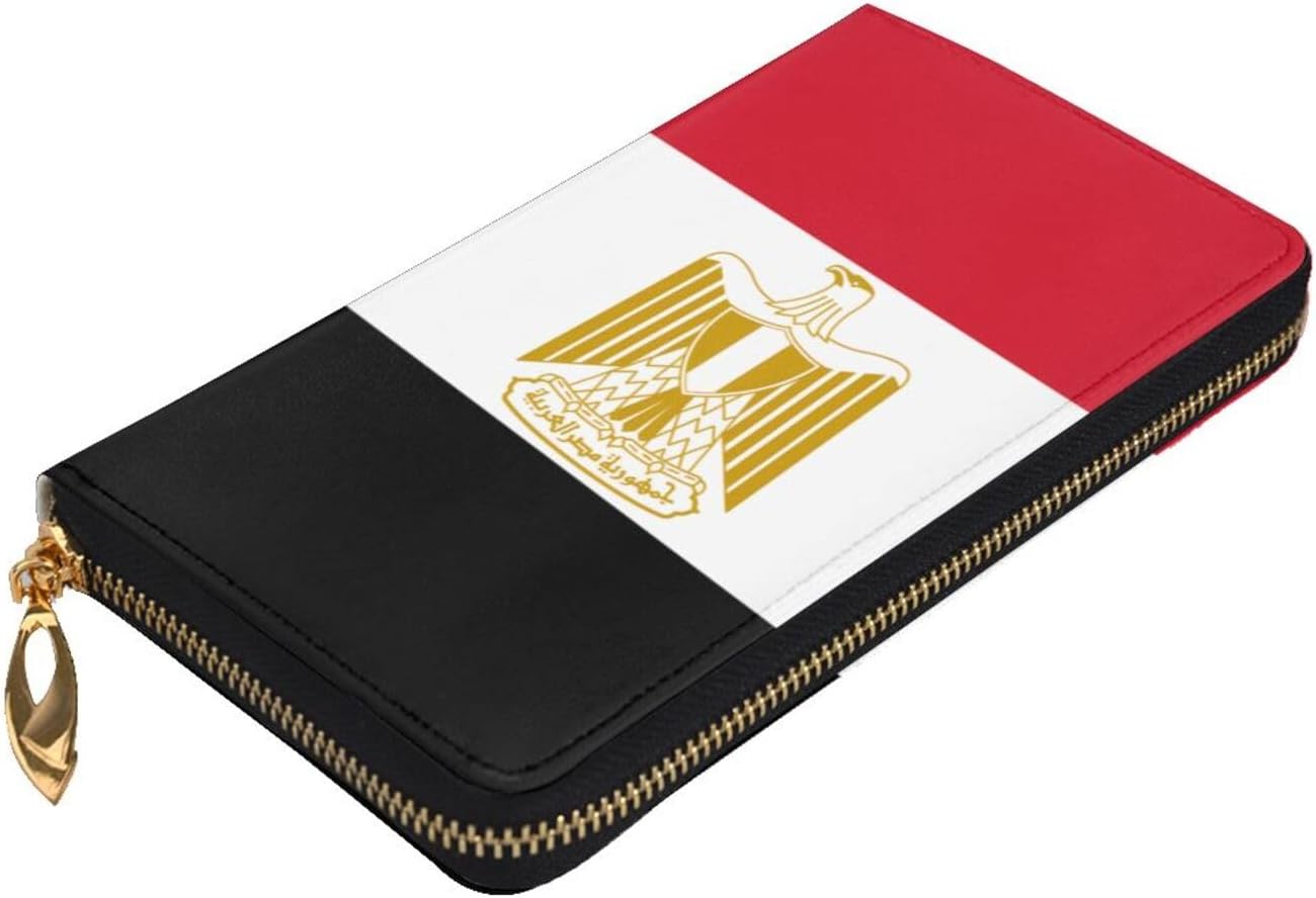 Egyptian flag Women's wallet, clutch wallet, with zipper, large capacity.