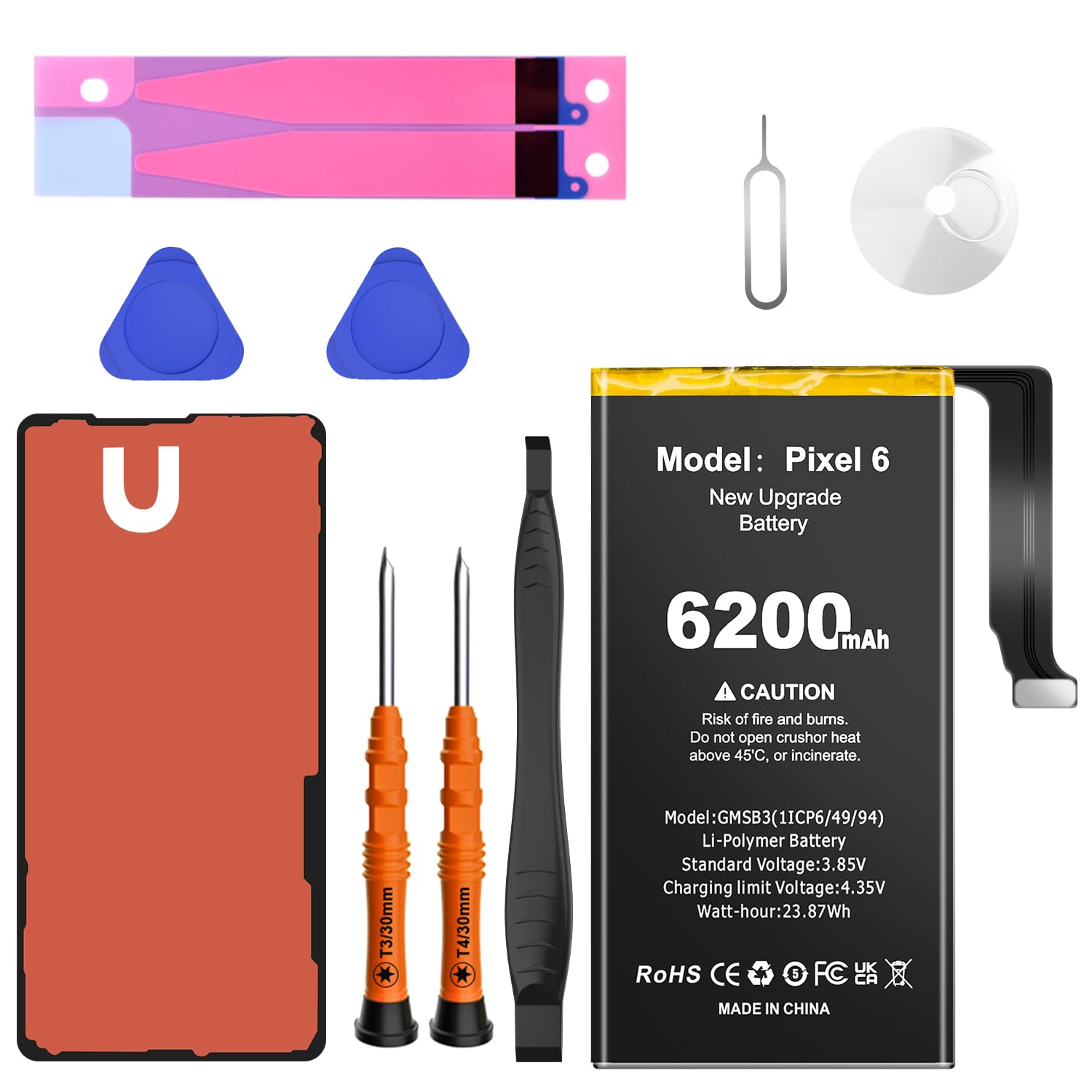 EVELLHPP 6200mAh Battery for Google Pixel 6