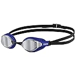 ARENA Unisex Adult Air-Speed Anti-Fog Racing Swim Goggles for Men and Women Special Air Seals Technology Mirror Lens, Silver/Blue