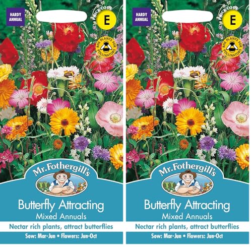 Mr Fothergill?s Seeds Ltd 19177 Flower Seeds, Butterfly ATTRACTING Mixed Annuals (Pack of 2)