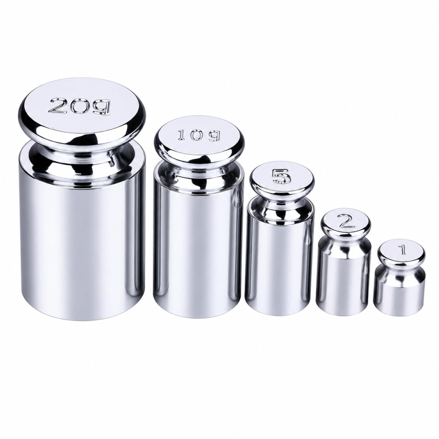 I-MART Weight 1g 2g 5g 10g 20g Grams Steel Chrome Calibration Scale Weight Kit Set for Digital Scale Balance-picture-28