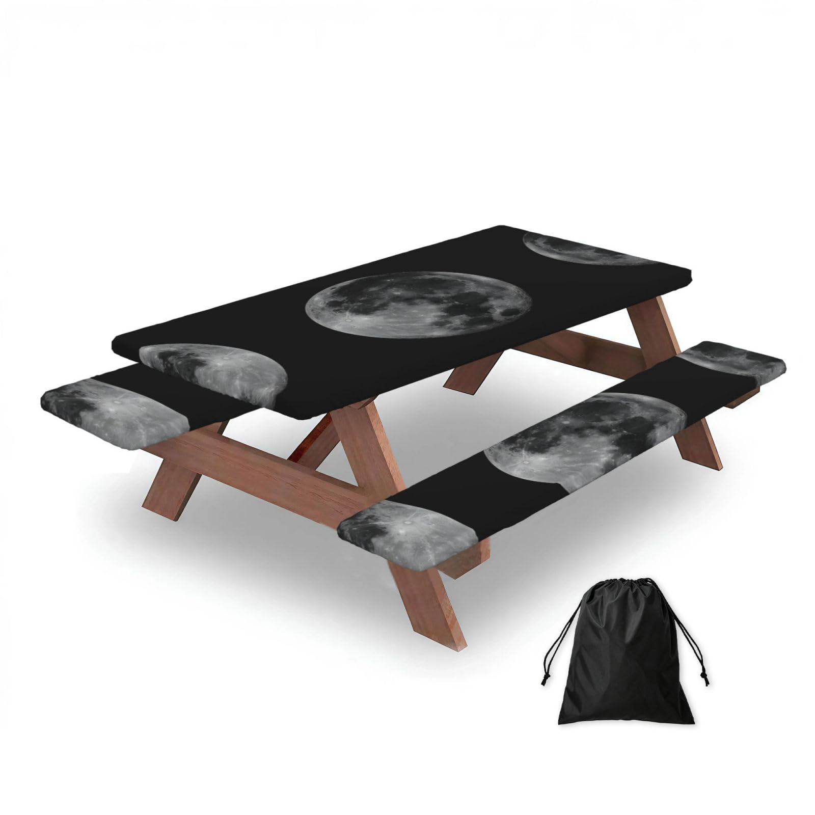 Moon Rectangular water-repellent picnic tablecloths, outdoor camping, picnic, BBQ