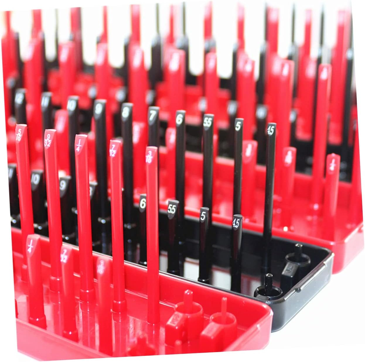 6pcs Metric Socket Tray Rack Socket Organizer Storage Plastic Holder for 1/4 3/8 1/2