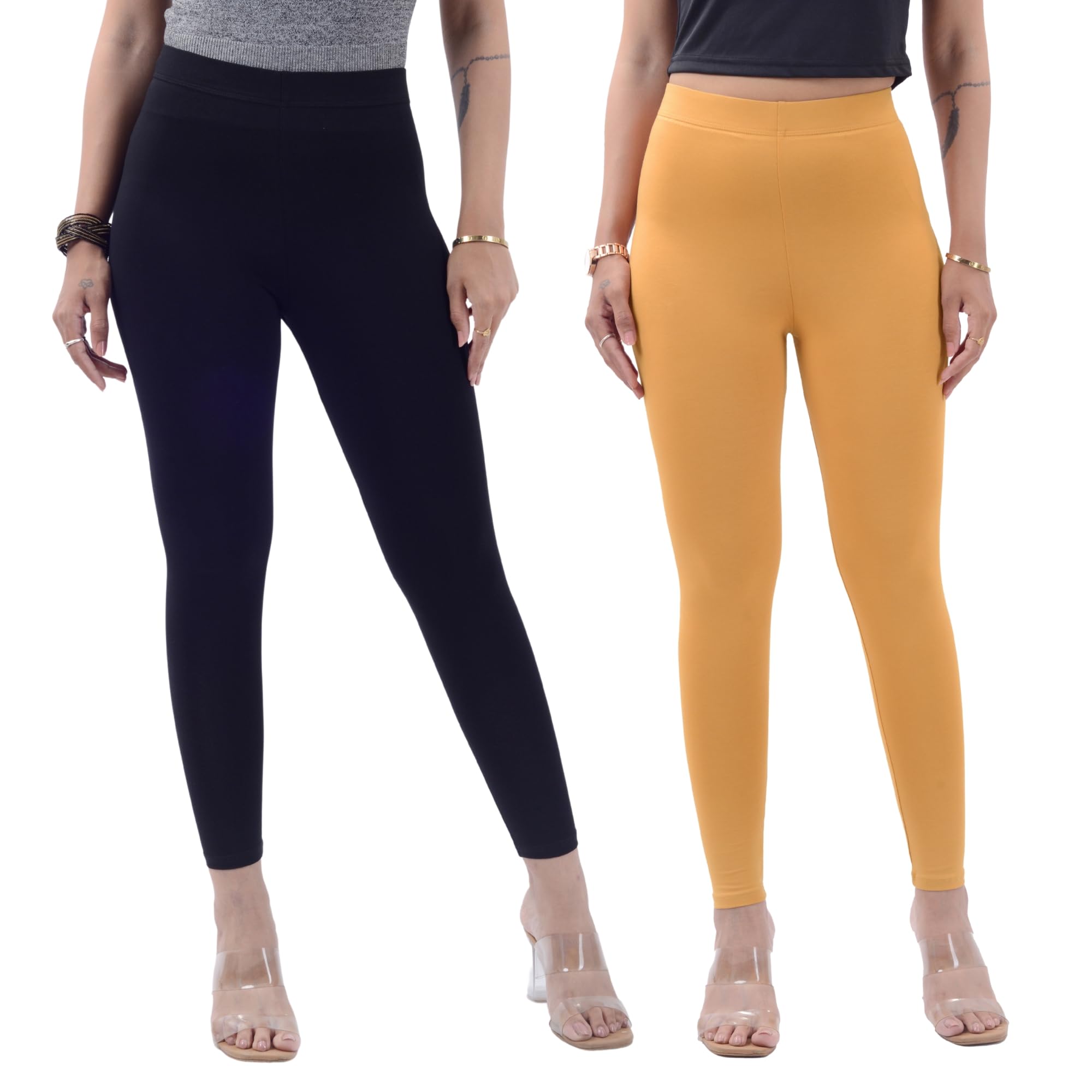 colrina by GM Thick Cotton Ankle Length Leggings for Women Combo | Stretchable, Skinny fit | Breathable and Bright Colors | Casual, Festive, Gym, Office or Yoga Wear | Sizes : M, L, XL, 2XL, and 3XL-picture-57