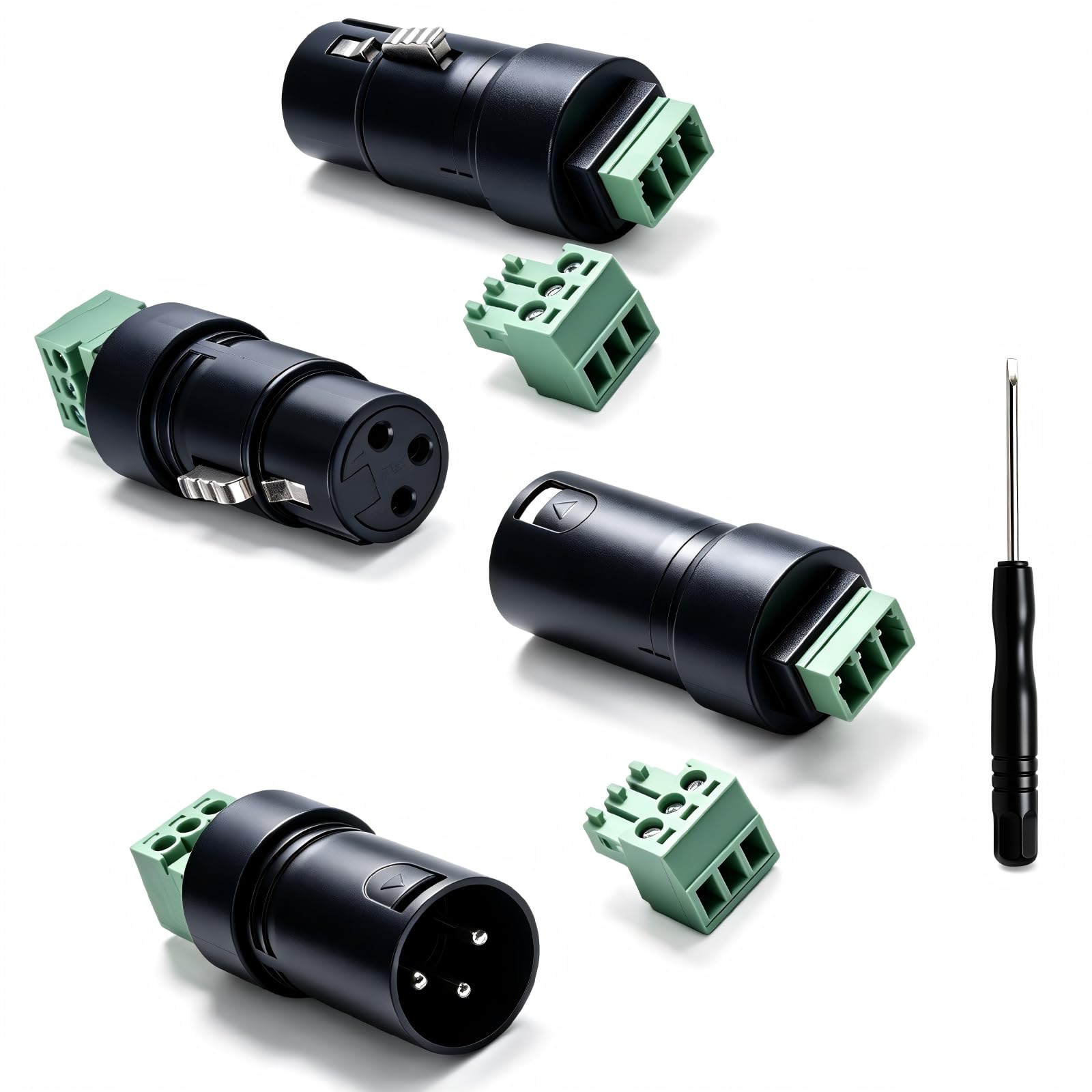 Lot de 4 adaptateurs XLR mâle/femelle à 3 broches sans soudure