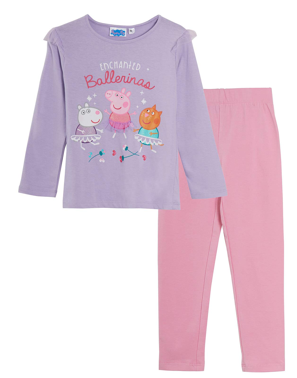 Peppa Pig Girls Long Cotton Pyjamas Purple Ballerina 8 Years