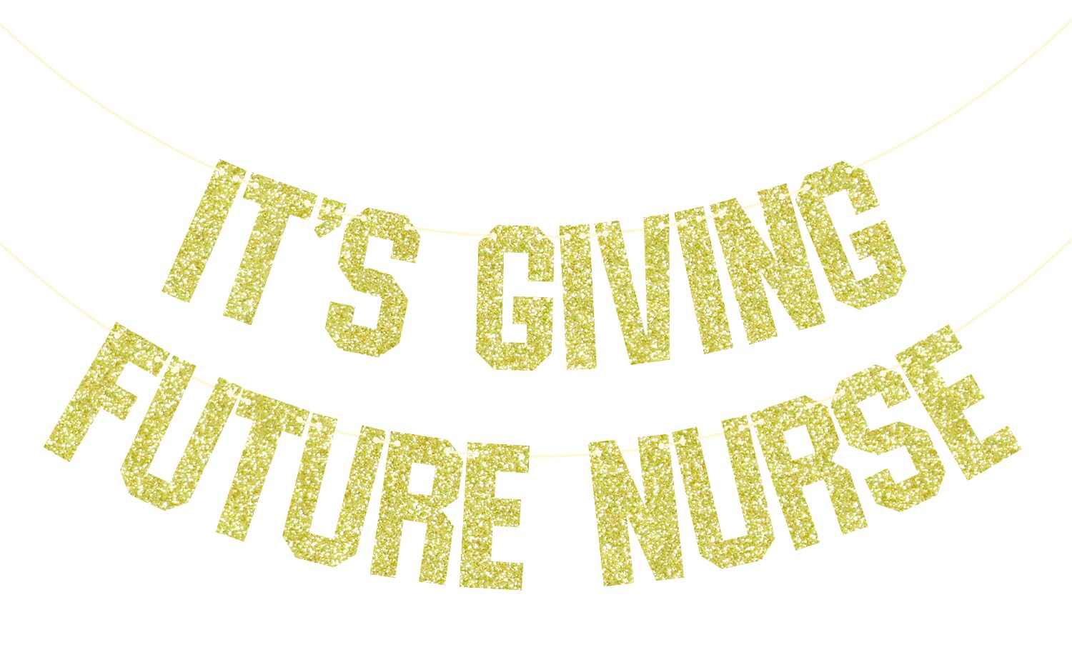 WeBenison Nurse Graduation Banner – Gold Glitter, Für Krankenpflege Abschlussparty