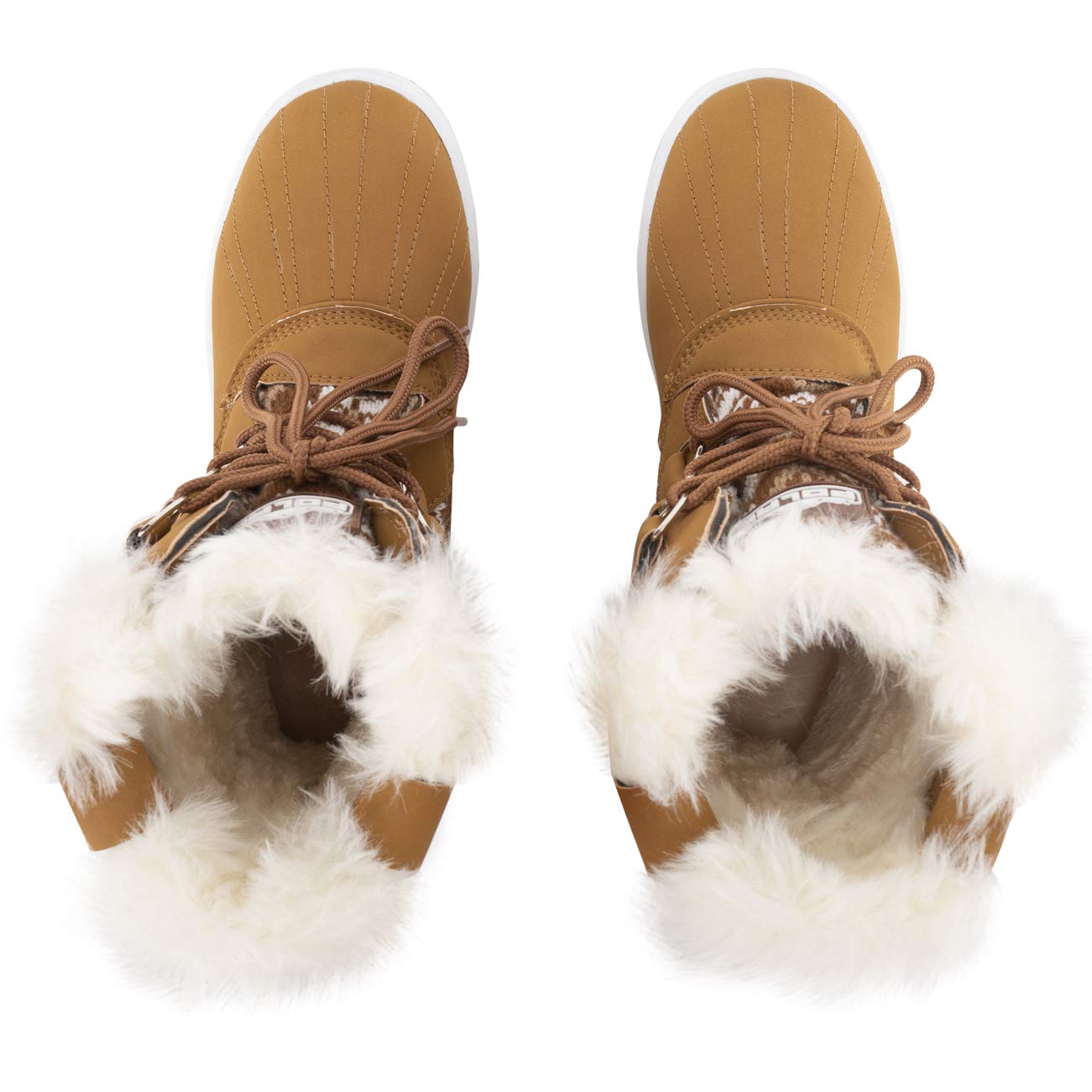 Polar Femmes Matelassé Court Canard Fourrure Doublée Boue Neige Hiver Bottes