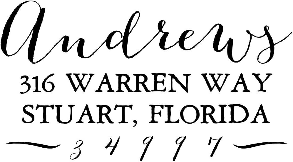 Ink Pen Address Stamp-8 Ink Colors! | Return Address Stamps | Function & Flair Stamps- Multiple Designs! | Script Font Address Stamps | Custom Stamps (Style 1, Large)