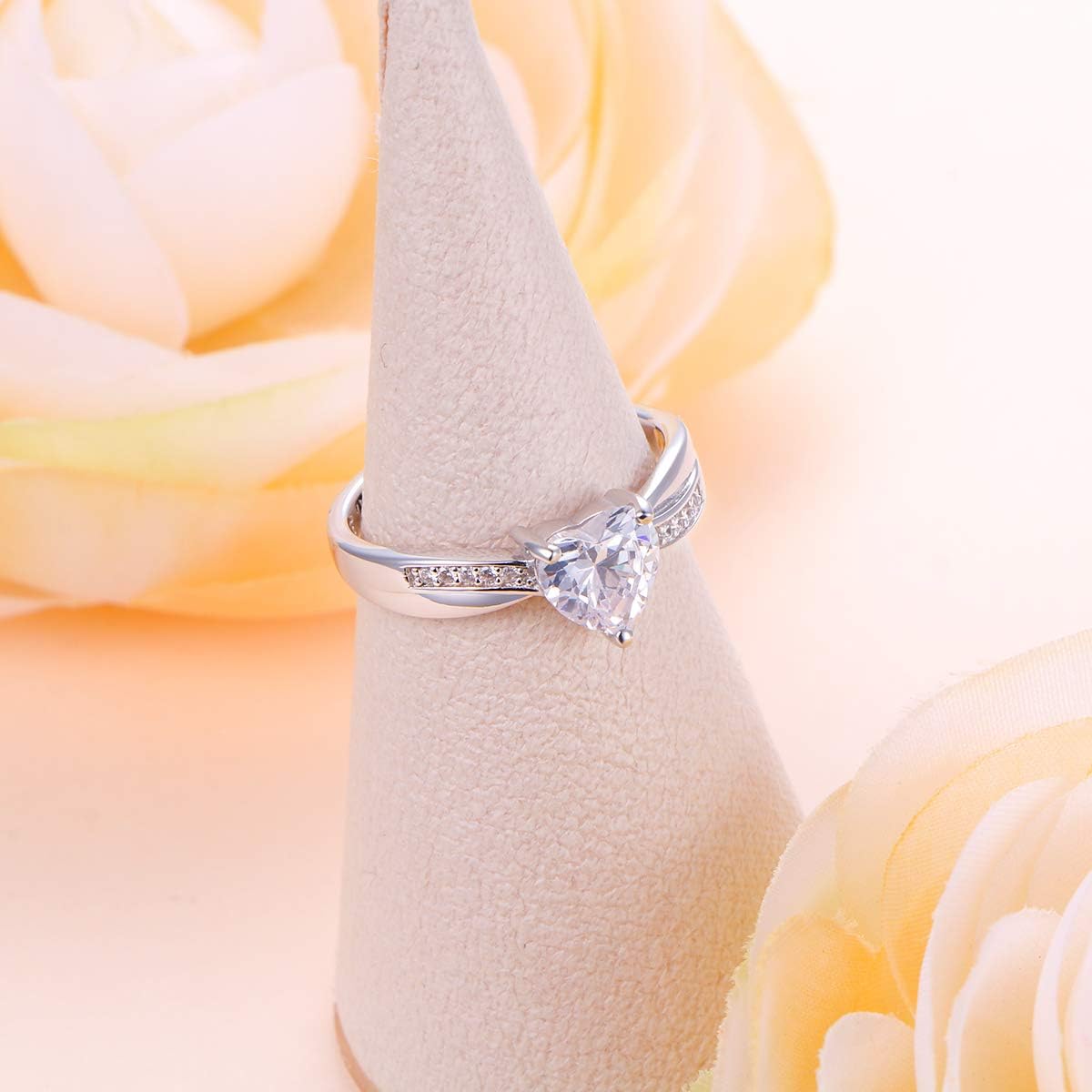 DAOCHONG S925 Sterling Silver True Love Waits Infinity Criss Cross Heart Engagement Wedding Ring for Women Girlfriend Wife - Image 4