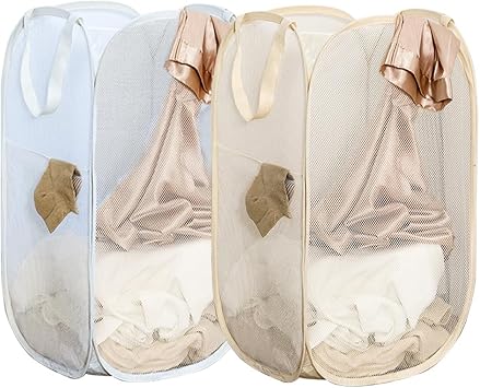 2Pack Pop Up Laundry Hampers for Cruise, Foldable Laundry Basket Space Saving For Bedroom, College Dorm