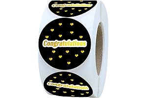 2 Inches Congrats Sticker Labels,Anniversary,Birthday and Graduation Party Designs