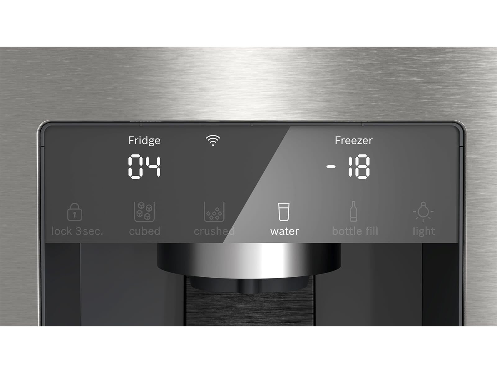 Bosch KFI96APEA, serie 6, frigorifero Smarter French Door, 183 x 90,5 cm, raffreddamento da 375 l + congelatore da 199 l, noFrost, dispenser per ghiaccio e acqua, Big Box, VitaFresh XXL 0º,