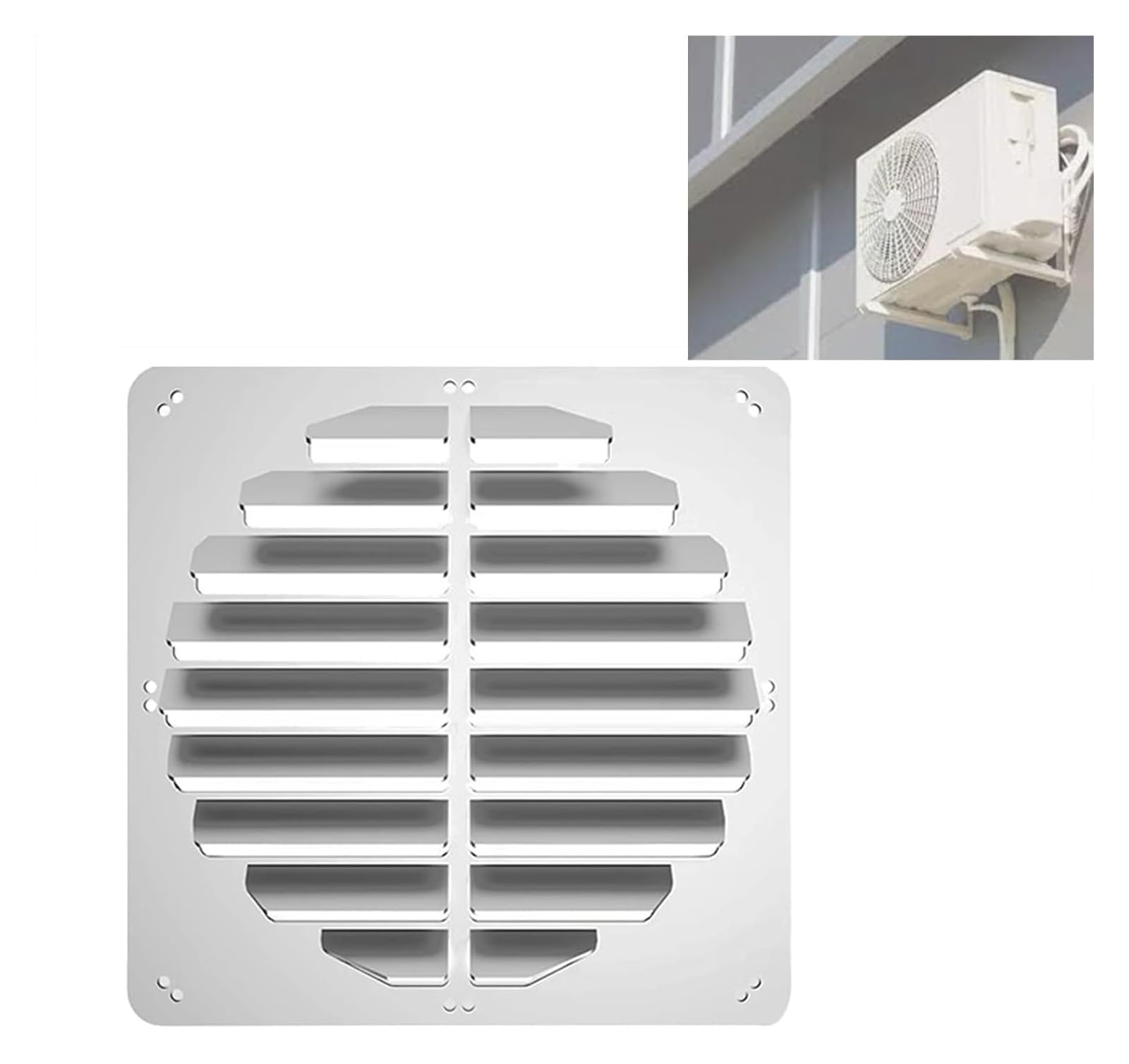 AVkgwrtb Stainless Steel Ac Vent Deflector, Stainless Steel Outdoor Air Conditioner Deflector Cover Multiple Sizes(46CM/18IN)