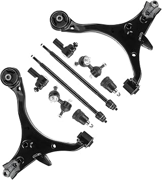 Front Lower Control Arm for Acura EL & Honda Civic 2001-2005, Ball Joint + Inner & Outer Tie Rod Ends, Left & Right, Suspension Kit K640287 K640288 K90332 K90454 K90455 ES3581 EV469-10pcs