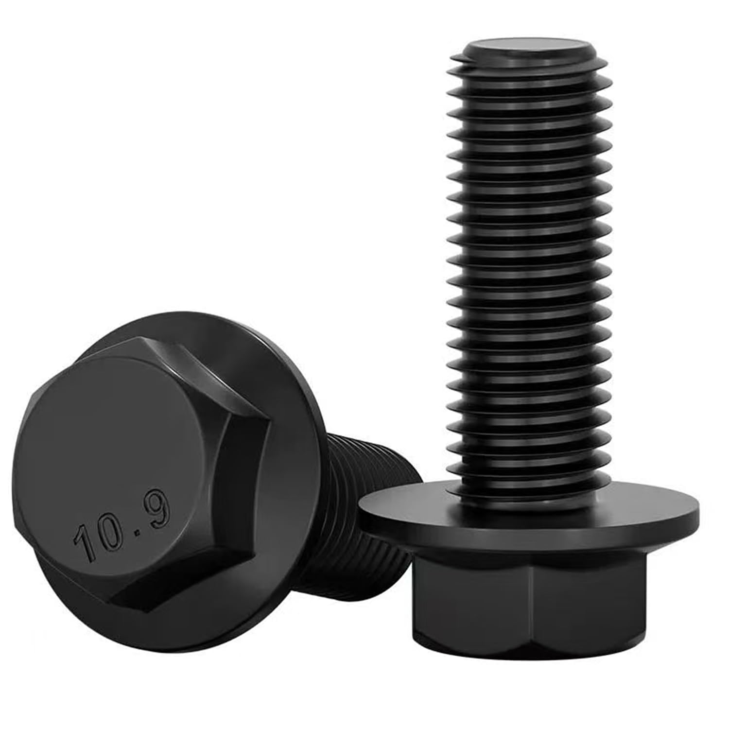 M8-1.25 x 25 mm Flanged Hex Head Bolts Flange Hexagon Screws, Full Thread, Alloy Steel, Zinc Plated, Quantity 20