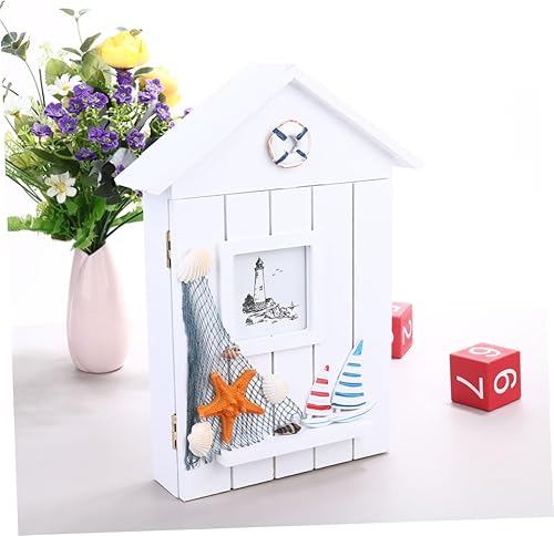 Miniatura 7 de STOBOK Llavero mediterráneo para llaves náutica, soporte para llaves montado en la pared, gabinete de llaves costero, colgadores de llaves montados