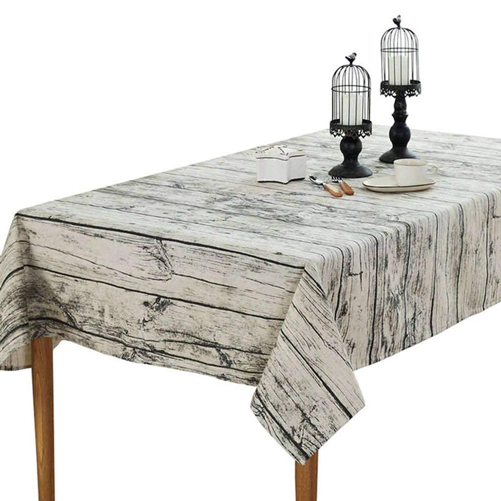 Nappe grain de bois en lin vintage pour repas de jardin et pique-nique en plein air