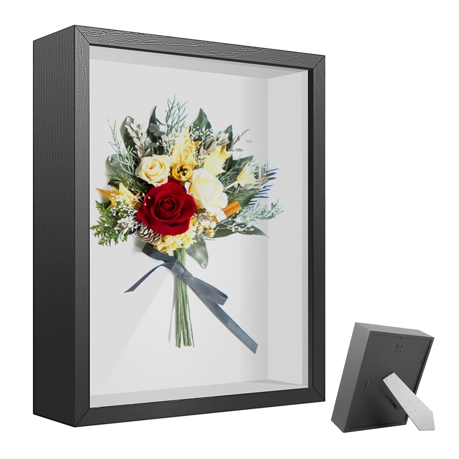 Ramka na zdjęcia, Shadow Box Ramka na zdjęcia Wielokolorowa prostokątna gablota ścienna Medale Nagrody(2pcs Wh Size as Show)