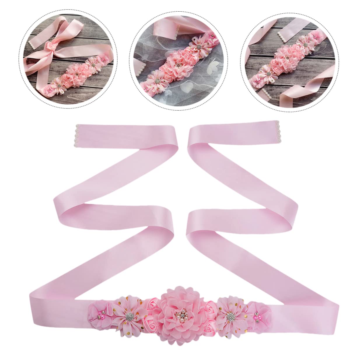 GALPADA 3piezas Cinturón De Flores Elegante Para Mujer Cinturón De Fiesta De Accesorio Para Fotografía Maternidad y Bodas