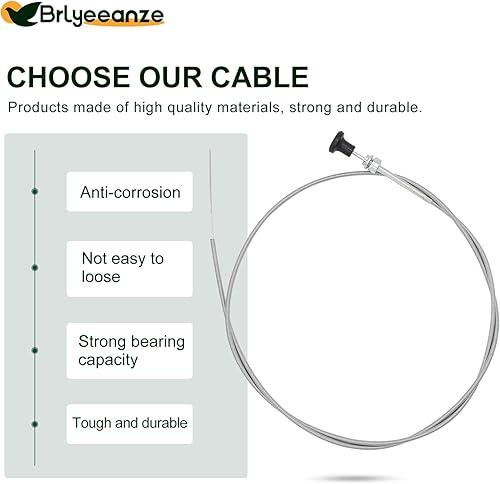 Miniatura 4 de Brlyeeanze Paquete de 2 cables de control de estrangulador universal giratorio 237 para tractor Go Cart Kart varios modelos rotativos 237 703971