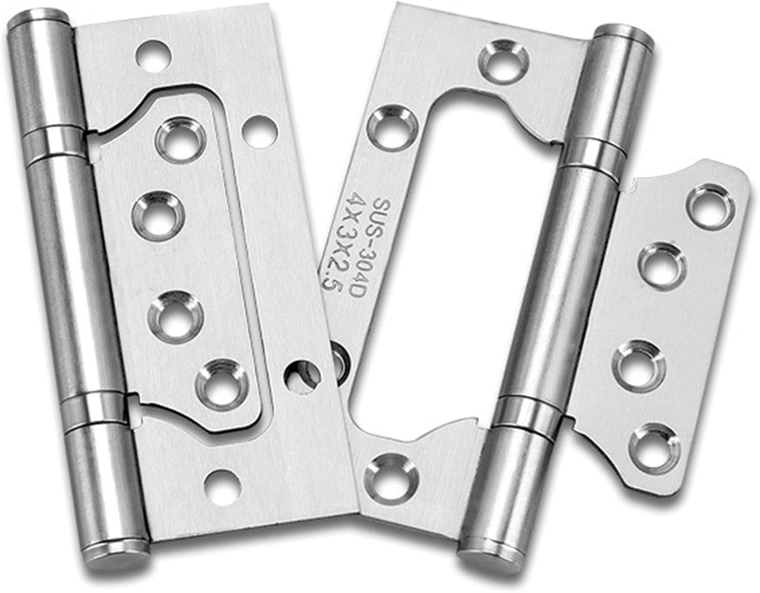 Hinges 2 Pcs Room Door Hinges, Furniture Accessories Free Slotted Hinge Thickened Silent 304 Stainless Steel Mother 4" 5-inch (Color : B 5 Inch 2pcs)