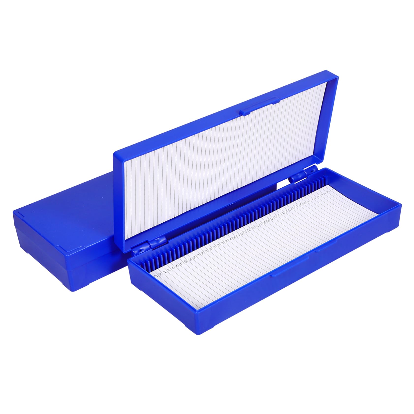 NAMOARLY 2pcs 50 Pathological Slide Storage Numbered Slide Positions Slide Mailer Caution Danger Stickers Clear Tote Bag for Files Coverslip Black Organizer Bins Slides Slide Holder Blue