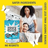 Vista 3 de Detergente Molly's Suds para ropa original en polvo, detergente natural para ropa para pieles sensibles, ingredientes derivados de la tierra, lucha