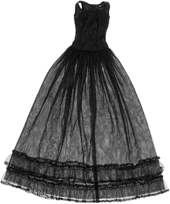 SM SunniMix 1/3BJD Doll Skirt Dress Evening Dance Dress Action Figure Outfit Role Play Black