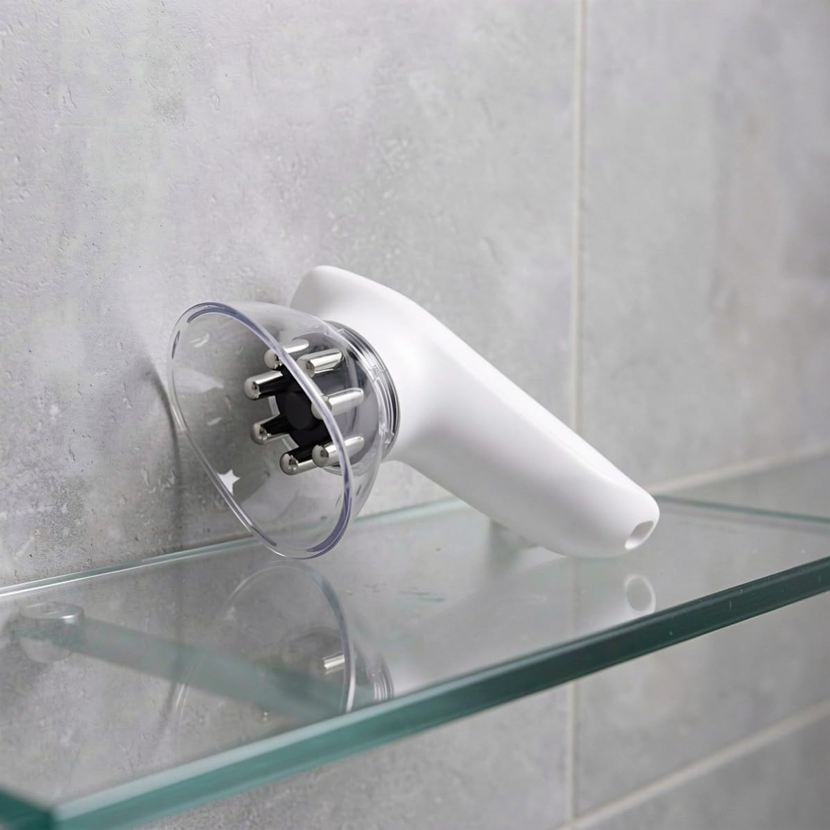 Dispositivo de Succión para Modelado Corporal con Iluminación Roja | Cepillo de Masaje y Cabezal Curvo, Plástico Blanco, Uso Doméstico en Piernas y Brazos