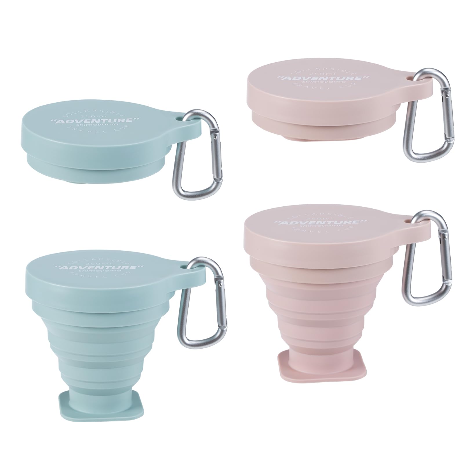 SENHAI – Lot De 5 Gobelets De Voyage Pliables En Silicone Avec Couvercle, 177 Ml, Sans BPA, Rétractables Pour Randonnée, Camping, Pique-nique – Bleu, Vert, Jaune, Orange, Rouge