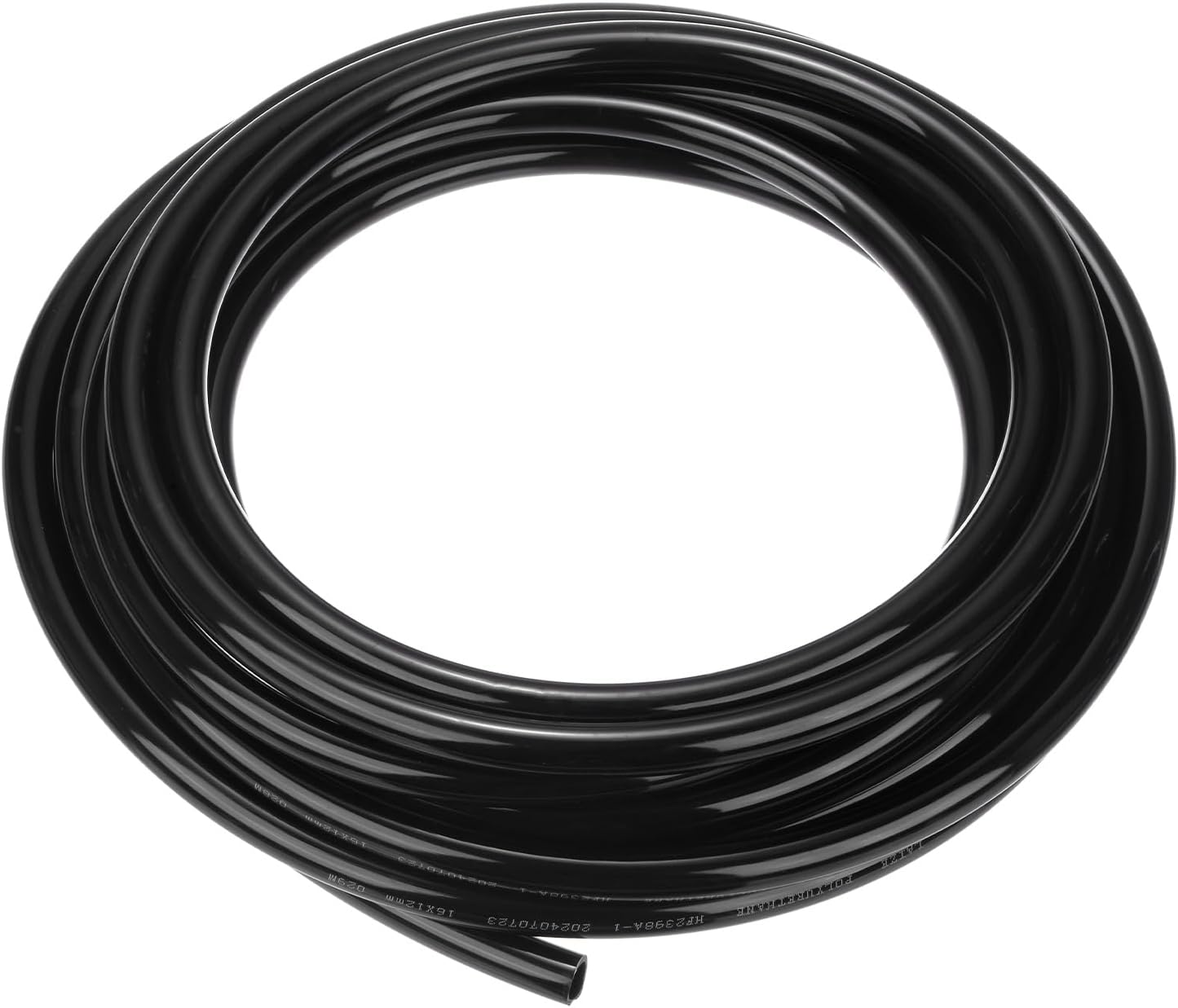 HARFINGTON Pneumatic Tubing Pipe Pu Hose 16mm OD x 12mm ID 10 Meters(32.8 FT) Air Compressor PU Polyurethane Line Hose Tube for Air Compressor Water Fluid Transfer, Black