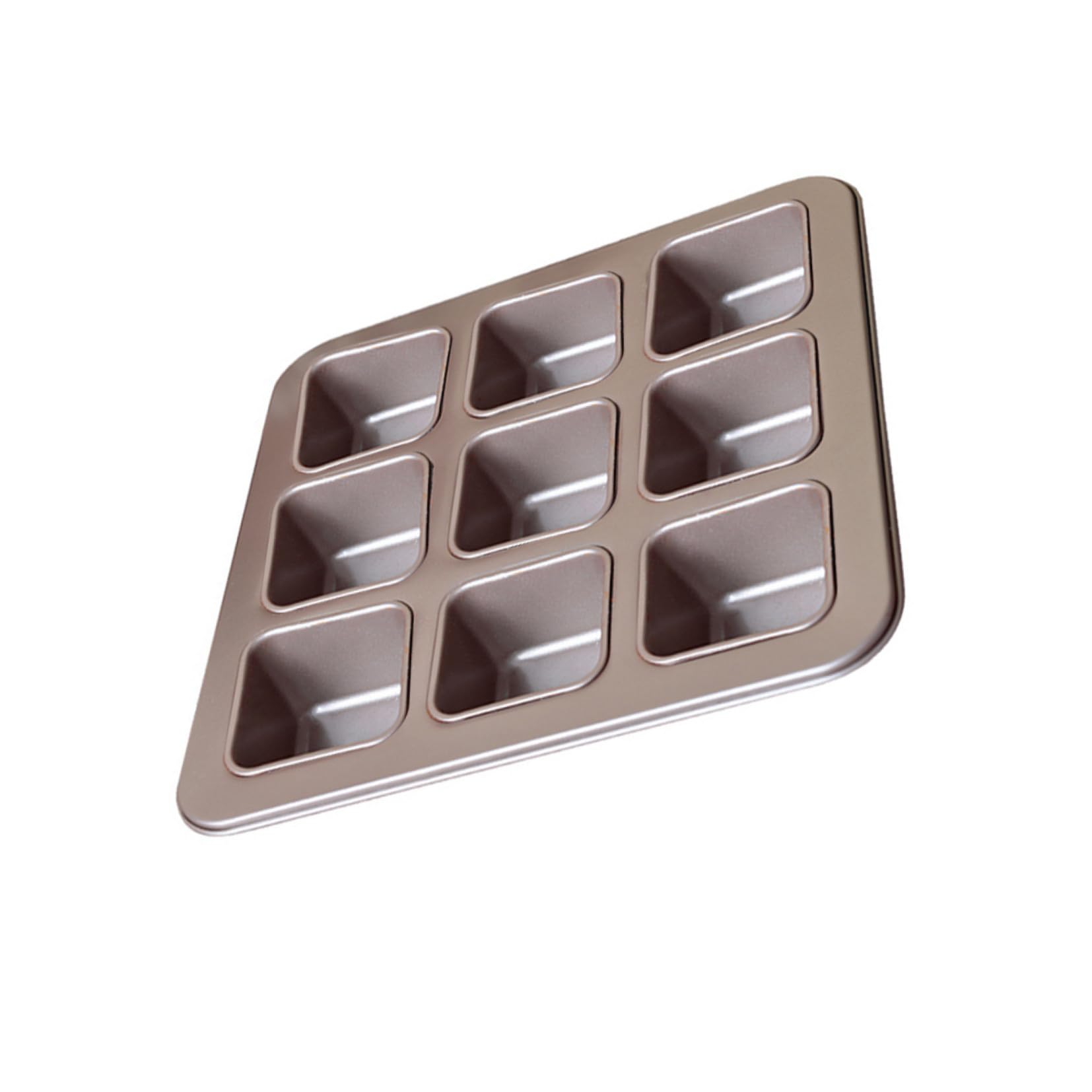 Cabilock Moule à Pâtisserie et Facile à Nettoyer Carré Antiadhésif 9 Compartiments en Acier Carbone Doré, Chauffage Uniforme pour Desserts Maison