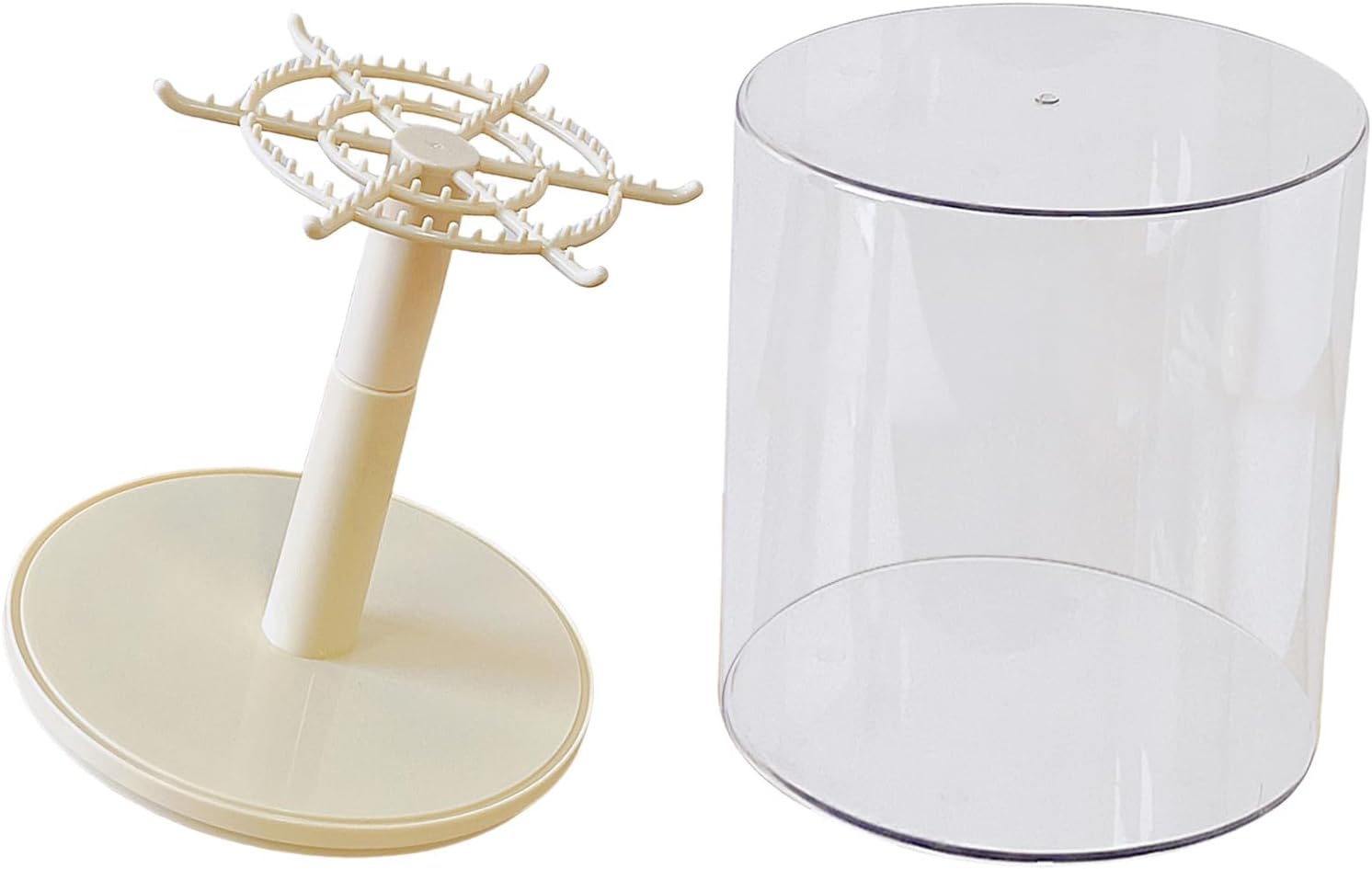 Generic ペンダント用回転式クリアストレージディスプレイスタンド クリームイエロー &ndash; ほこり防止 透明素材 軽量設計 リビン